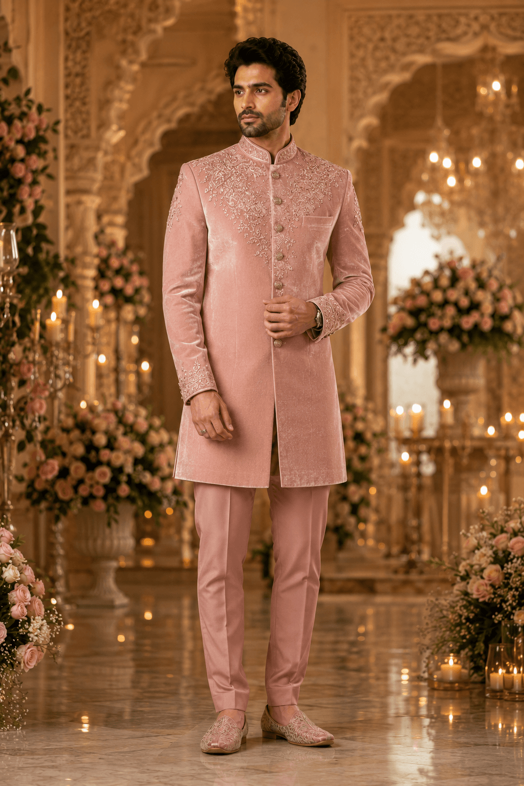Blush Rose Bandhgala