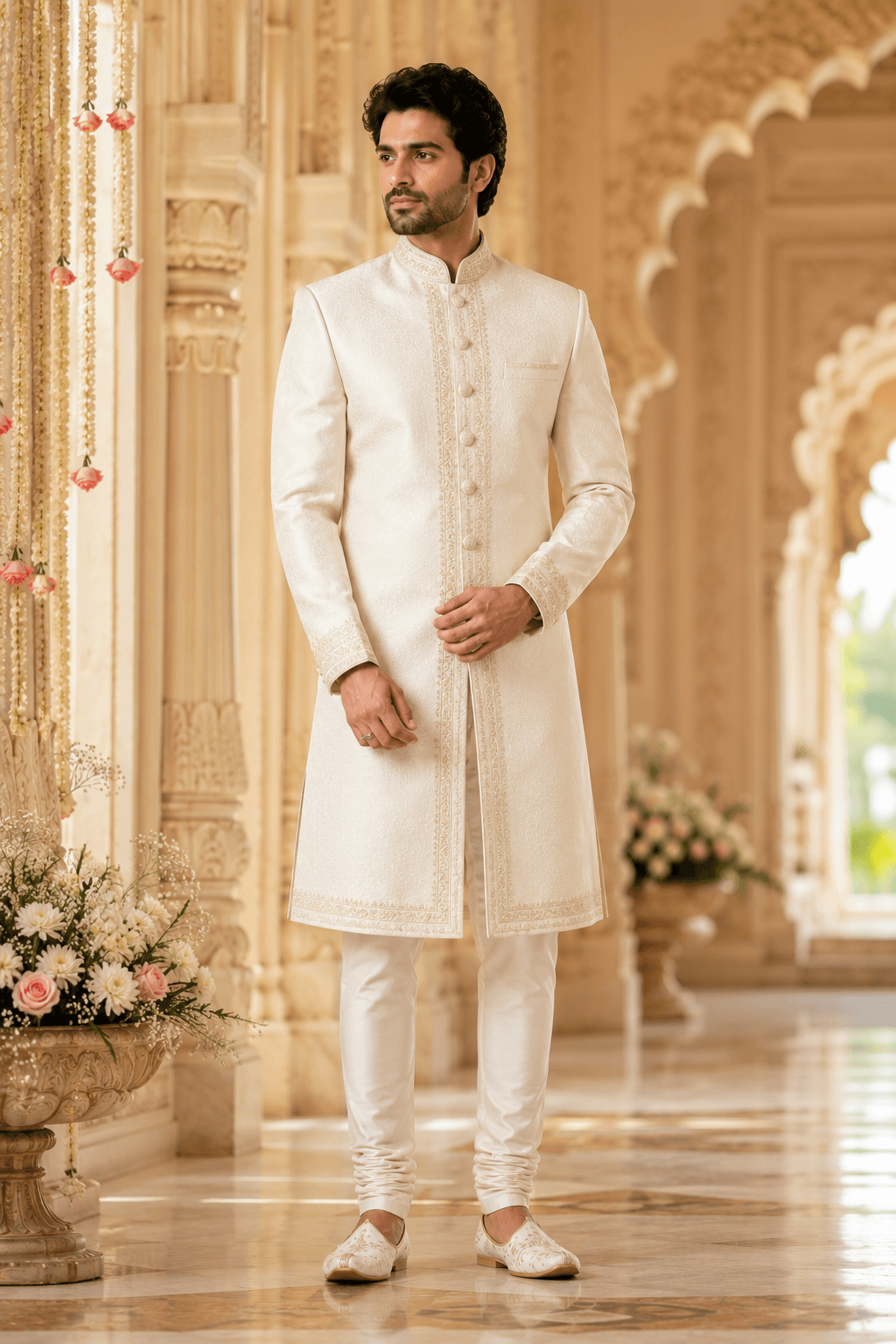 Classic Ivory Achkan