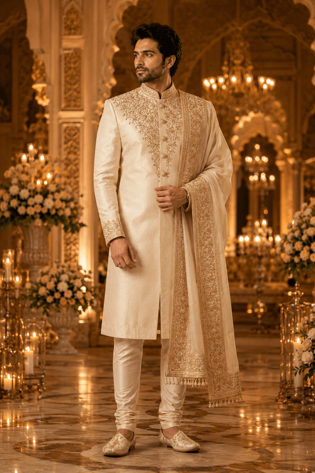 Golden Ivory Groom Set