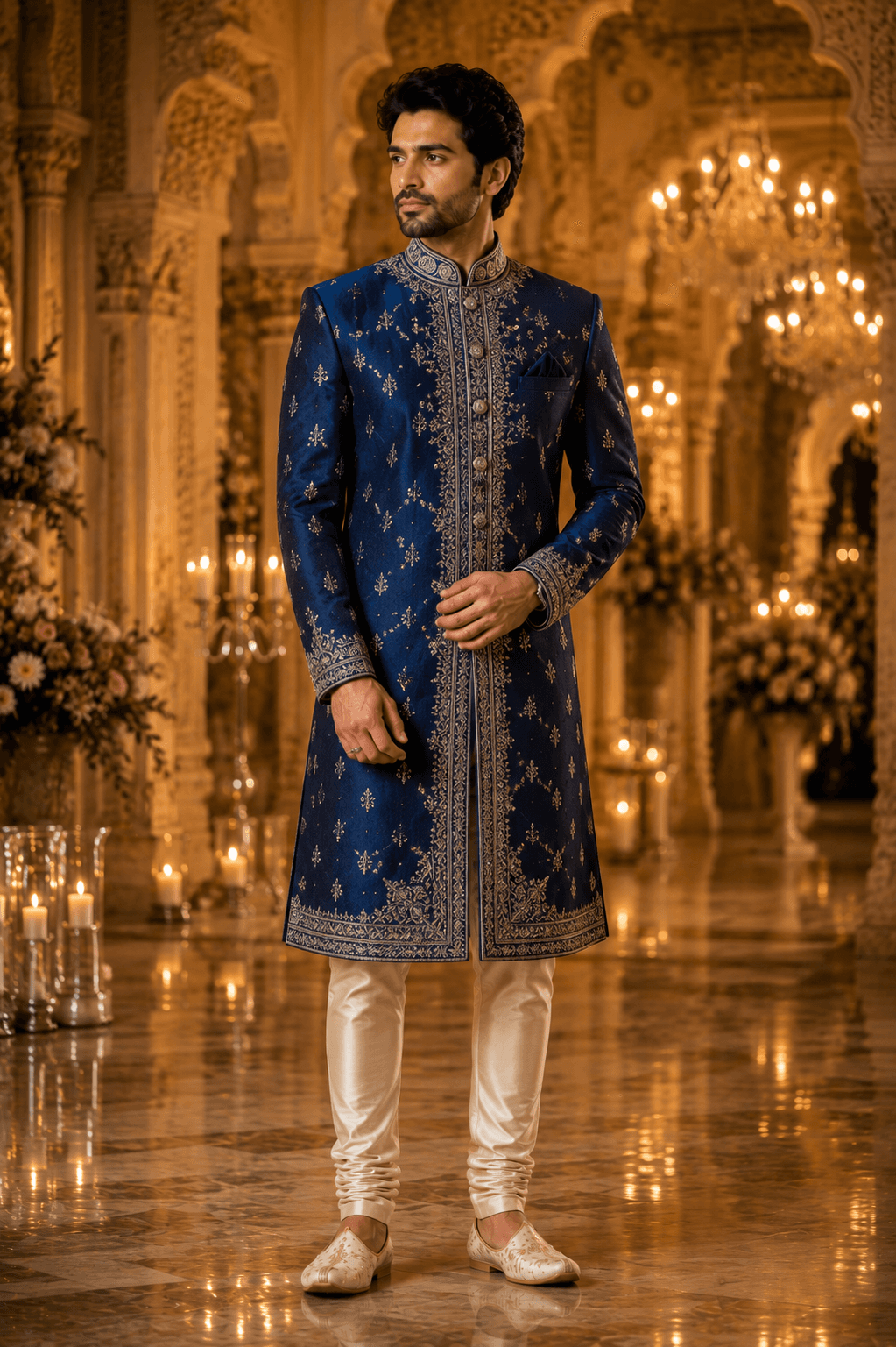 Sapphire Blue Sherwani