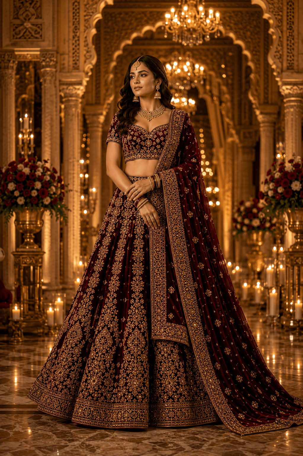 Royal Maroon Heritage Lehenga