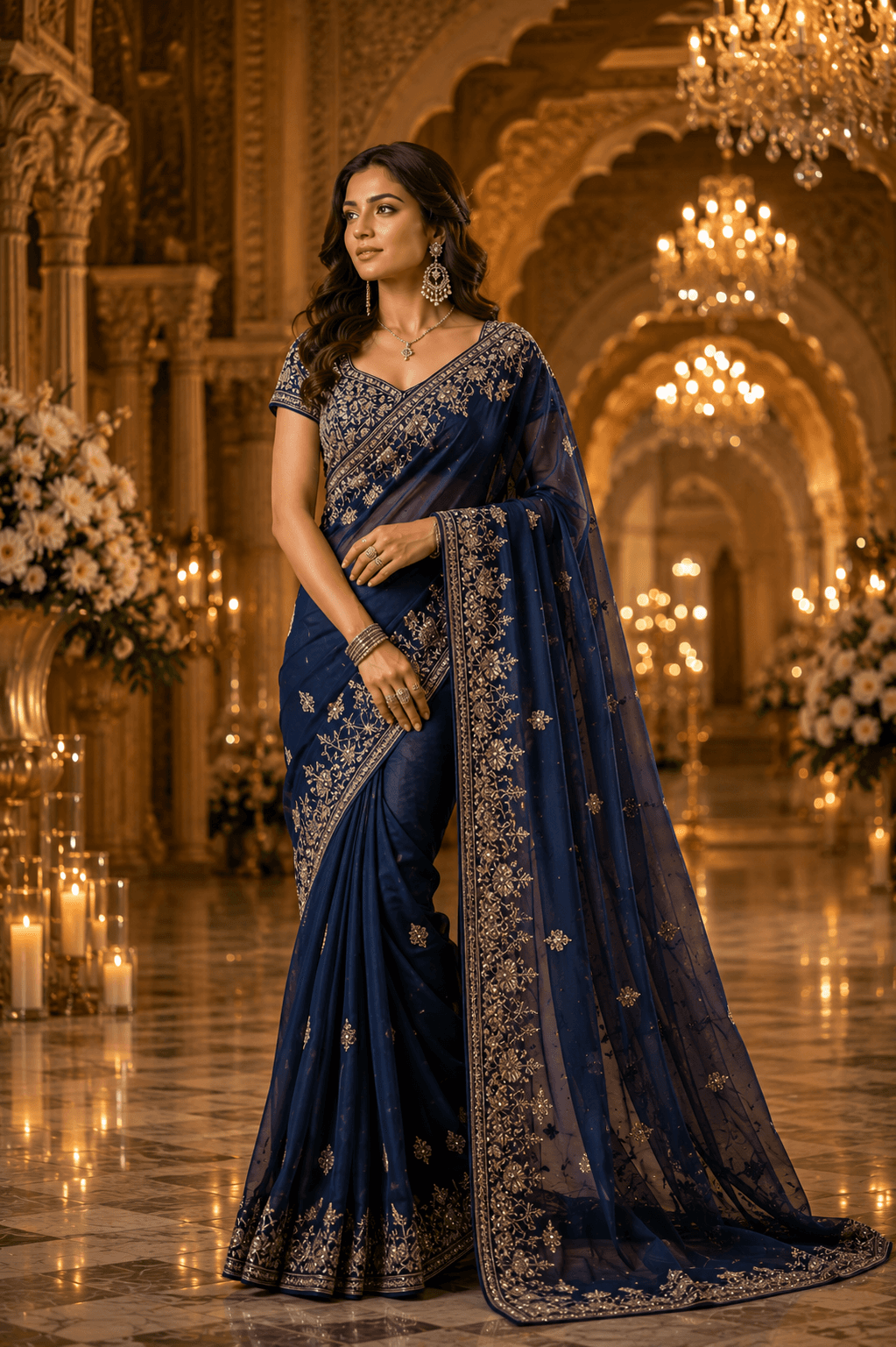 Sapphire Embroidered Saree